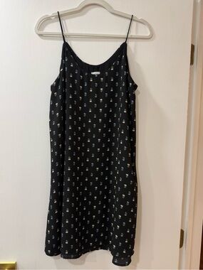 Blue Rain Black Floral Mini Slip Dress